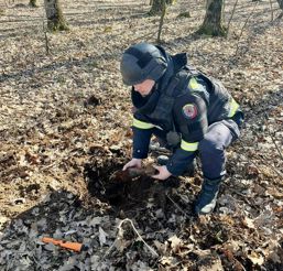 Bomba de aruncator descoperita in padure | imaginea 1